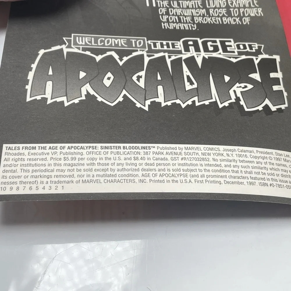 Tales From the Age of Apocalypse (1996) ‎ X-MEN FACTOR X Sinister Bloodlines Lot